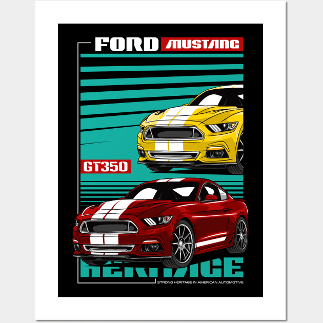 Iconic V8 Mustang GT350 Car Wall Art by milatees